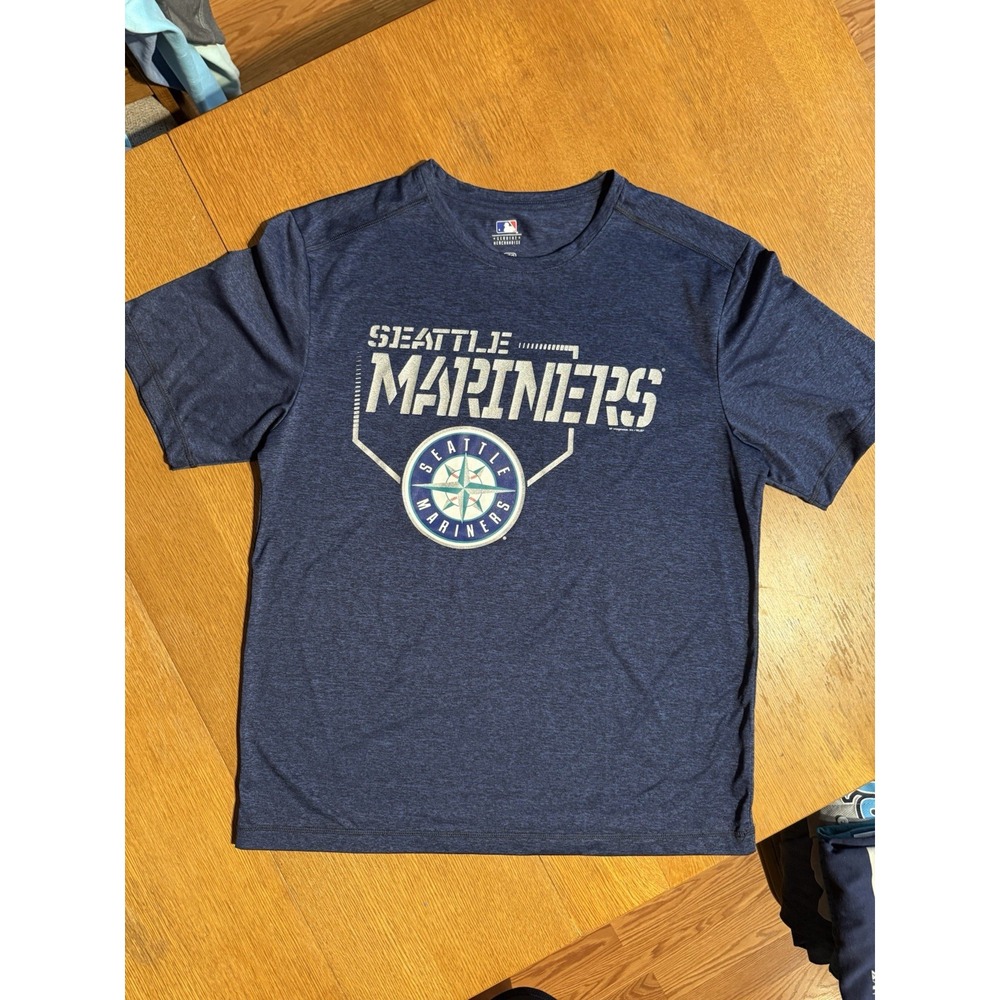 Seattle Mariners Shirt L Blue MLB Genuine‎ Merchandise Graphic Athletic Tee